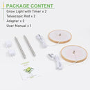 LORDEM Bamboo Grow Light for Indoor Plants, Full Spectrum LED Plant Grow Light, Height Adjustable Growing Lamp with Auto Timer 4H/8H/12H, 4 Dimmable Levels, Ideal for Large Tall Plants, 2 Pack by GreenHaven Gardens