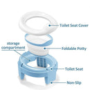 MCGMITT Potty Training Toilet Seat for Toddlers Boys Girls, Portable Baby Toilet Folding Kids Potty Chair Cover with Splash Guard for Travel, Including 3 Non-Slip Feet and Storage Bag (Blue) by TinyTreasures Baby Boutique