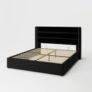 Allewie Full Size Velvet Lift Up Storage Bed, Modern Wingback Headboard, Hydraulic Support, No Box Spring Needed, Black by CozyNest Decor