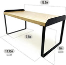 Mitus Shelf Organizer and Storage, Tiered Wood Cabinet Rack for The Kitchen Counter, Bathroom Counter, Pantry Cupboard, Office Desk Bookshelf, 12" Wide Natural and Black by CozyNest Decor