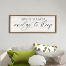 comurdyo Give It To God And Go to Sleep Sign 40''×15'' Master Bedroom Above Bed Wall Decor Wood Framed Couple Large Farmhouse Guest Room Rustic Simple Over Bedside Wall Art Hanging Decor (Wood) by CozyNest Decor