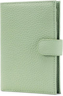 RFID Slim Passport Holder for Women, Compact Leather Passport Wallet with Card Holders SIM Slots,Zippered Coins Pocket and Cash Compartment Travel Passport Cover Case, Light Green by TinyTreasures Baby Boutique