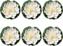 6 Pcs White Artificial Lotus Flowers Large Floating Lotus Flowers Faux Flowers Water Lily Flowers Fish Pond Plants with Artificial Lily Pads, Home Decor Flowers by GreenHaven Gardens