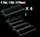 Antimbee Spice Drawer Organizer, 4 Tier- 4 Pack Acrylic Spice Rack Tray for Drawer, Expandable From 13" to 26" Kitchen Spice Rack Tray for Countertop Holds up 28 Spice Jars (Jars not Include) by CozyNest Decor