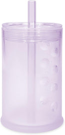 Olababy Clear View Silicone Training Cup with Straw Lid | Toddler Sippy Trainer 12mo+ | Unbreakable Water Drinking Cups for Kids 2yr+ | Baby Led Weaning & Feeding Supplies (Lilac, 9 oz) by TinyTreasures Baby Boutique