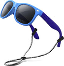RIVBOS Kids Sunglasses Polarized UV Protection Flexible Rubber Glasses Shades with Strap for Boys Girls RBK004 by TinyTreasures Baby Boutique