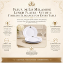 Fleur de lis Melamine Lunch Plates - Set of 4 by Arthur Court Designs