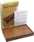 Juegoal Shut The Box Wooden Board Dice Game with 12 Numbers and Lid for Kids Adults Families, 2 Players and Up by TinyTreasures Baby Boutique