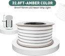 GZBtech Flexible LED Neon Rope Lights 33FT,AC 110-120V Waterproof Strip Light, 120 LEDs/M Cuttable Connectable Neon Lighting for Indoor Outdoor Home Decor/Commercial Building Use-Amber 10M by CozyNest Decor