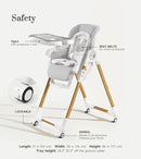 Mallify Convertible High Chairs for Babies and Toddlers, Height Adjustable Baby High Chair, High Chair with Removable Tray, Adjustable Backrest, Portable Baby Dinning Chair with Lockable Wheels by TinyTreasures Baby Boutique