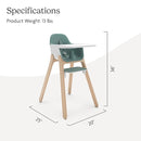 UPPAbaby Ciro High Chair/Sleek, Easy-to-Clean Design/Perfect-Fit Tray to Bring Baby to Table/Patent-Pending Harness/Dual-Position, 180-Degree Rotating Footrest/Emrick (Green/Rubberwood) by TinyTreasures Baby Boutique