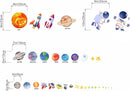 Outer Space Wall Stickers for Kids: Peel and Stick Astronaut Planets Rocket Wall Decals - Wall Art Decor Kids Supplies Ages 1 2 3 4 5 6 7 8 9 10 11 12 Year by TinyTreasures Baby Boutique