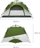 MOON LENCE Instant Pop Up Tent for 3-4 Person - Automatic Portable, Windproof for Camping, Hiking, Mountaineering by TinyTreasures Baby Boutique