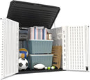 HOMSPARK Storage Shed Weather Resistance, Multi-Purpose Outdoor Storage Cabinet for Backyards and Patios, Horizontal Storage Shed for Lawnmower, Patio Accessories (White 1, Large - 26 cu.ft) by GreenHaven Gardens