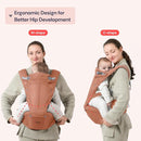 BabbleRoo Grow Carrier – Safety-Certified 6-in-1 Baby Carrier with Hip Seat, Ergonomic & Adjustable Toddler Carrier 7-50 lbs with Hip Support, Hood for Sun Protection, Newborn to Toddler,Kangaroo Rose by TinyTreasures Baby Boutique