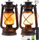 Lantern LED Battery Powered Camping Lamp Outdoor Hanging Lantern Flickering Flame Rechargeable Retro Lanterns Remote Control 4 Modes Light Non-Solar 2 Pack by GreenHaven Gardens