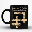 Trending Custom Brothers & Sisters Forever Linked Together Personalized Mug Brothers Sisters Crossword Puzzle Art Mug, Gift For Brothers, Sisters, Siblings, Family Member on Birthday Christmas by TinyTreasures Baby Boutique