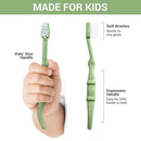 ROARex Vegan Eco Friendly Kids Toothbrush Natural Dinosaurs Made from Plants | 100% Biodegradable and Compostable | 1% for The Planet Product by CozyNest Decor