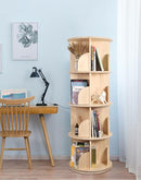Rotating Bookshelf 360 Degrees, 4 Tier Stackable Solid Wood Bookshelf Organizer, Storage Display Rack Floor Standing Bookcase for Kids&Adults (51"x17.32"x17.32") by TinyTreasures Baby Boutique