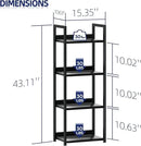 NUMENN Narrow Bookshelf, 4 Tier Bookshelves, Home Office Bookcase Shelf Storage Organizer, Free Standing Storage Shelving Unit for Bedroom, Living Room and Home Office, Black by CozyNest Decor