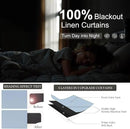 Light Blue Linen Curtains for Bedroom 63 Inch Length 2 Panel Cute Blackout Textured Darkening Light Heat Reducing Curtains for Kids Room Teen Girls Nursery Breakfast Nook Sky Blue Drape 63 Long Window by CozyNest Decor