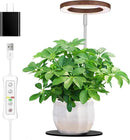 yadoker 72 LEDs Plant Grow Light for Indoor Plant,Aluminum Walnut Wood Grain Desk LED Grow Light, Height Adjustable,6.3" Aluminum Housing,Automatic Timer with 8/12/16 Hours,10-Level Brightnes by GreenHaven Gardens