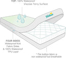 Waterproof Quilted Crib Mattress Encasement, Zippered Crib Mattress Protector, Breathable and Absorbent, Viscose 6 Sides Fully Encased Cover by TinyTreasures Baby Boutique
