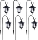 Dynaming 6 Pack Solar Hanging Lights Outdoor, Solar Powered Garden Decorative Lanterns with 6 x 38 Inch Shepherd Hooks, Waterproof Landscape Lighting for Lawn Patio Yard Pathway Driveway, Warm White by GreenHaven Gardens