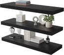 Large Floating Shelves for Wall Set of 3 Wooden Wall Shelves 36 in x 12.75 in x 2 in Room Decor Long Shelf with Invisible Wall Mount Bracket for Bedroom Kitchen Living Room Black by CozyNest Decor