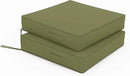 Patio Chair Cushions 22 X 22 X 4 Inch Waterproof Outdoor Seat Cushions for Patio Furniture, Outdoor Sofa Couch Pads with Ties & Handle, Set of 2, Light Green by GreenHaven Gardens