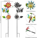 3 Pcs Sunflower＆Butterly＆Ladybug＆Dragonfly Decorative Garden Stakes,23.5 in Metal Sunflower Yard Art for Outside Decor,Spring Outdoor Decor for Mom,Women,Grandma by CozyNest Decor