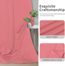 Easy-Going Blackout Curtains for Bedroom, Solid Thermal Insulated Grommet and Noise Reduction Window Drapes, Room Darkening Curtains for Living Room, 2 Panels(42x72 in, Pink) by CozyNest Decor
