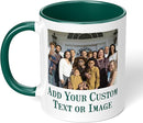 Personalized Coffee Mug, Custom Photo Text 11 Oz Ceramic Mug, Customized Picture Name Tea Cup, Unique Gift Idea, Taza Cafe Personalizadas Fotos, Cute Custom Gifts Mom Women Men, Father's Day, Green by TinyTreasures Baby Boutique