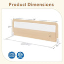 BABY JOY Bed Rails for Toddlers, 59'' Extra Long, Swing Down Bed Guard w/Safety Strap, Folding Baby Bedrail for Kids Twin, Double, Full Size Queen & King Mattress (59-Inch, Beige) by TinyTreasures Baby Boutique
