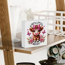 Cute Highland Cow Baby Decor, Cow With Pink Bow, Highland Cow Gifts for women, Highland Cow Decor, Highland Cow Nursery Decor, Wooden Box Decor Sign for Home Farmhouse Office Living Room Table Shelf by CozyNest Decor