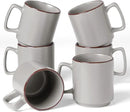 famiware Coffee Mugs Set of 6, Nebula 14oz Coffee Mugs, Ceramic Cup Set with Handle for Latte, Tea, Milk, Cappuccino, Cocoa, Light Gray by CozyNest Decor