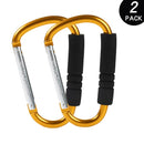 Stroller Hooks by Baby，2 Pack Convenient Organizer Hook Bag Clips to Diaper Bags Orange by TinyTreasures Baby Boutique