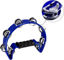 EastRock Tambourine Metal Jingles Hand Held Percussion Half Moon Tambourine for Kids, Adults, KTV, Party BLUE by TinyTreasures Baby Boutique