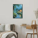 Moonlight under the big tree creek cabin scenery is suitable for posting in the living room bedroom office scenery poster wall painting by CozyNest Decor