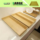 2-Piece V-Shaped Bamboo Drawer Organizer - Ideal for Kitchen's Large Long Tableware, Cooking Utensils, Flatware, Silverware - Wood Storage Box for Home, Bedroom, Bathroom (19.6"x12.4" & 19.6"x7.8") by CozyNest Decor
