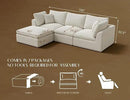 110" Cloud Sectional Couches for Living Room, Convertible L-Shape Couch with Ottoman, 3 Seater Modular Sectional Sofa, Warm White by CozyNest Decor