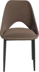 LeisureMod Amalfi Upholstered Fabric Dining Chair – Modern Side Chair with Iron Legs, Mid-Century Accent Chair for Dining Room or Kitchen by CozyNest Decor