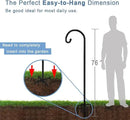 76 inch Outdoor Shepherd Hook with 7 Prong Base (1 Pack), Adjustable Heavy Duty Garden Hanging Stake for Bird Feeder Solar Light Plant Hanger Wedding Decor, Matte Black by GreenHaven Gardens