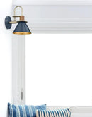 Industrial Wall Sconces Set of Two, HWH Indoor Wall Sconce 1-Light Barn Vanity Light, Gooseneck Wall Lamp for Bathroom Bedroom Bedside Kitchen, Hammered Metal Shade, Navy Blue Finish, 5HZG74B-2 BL+BG by CozyNest Decor