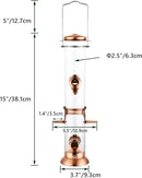 Metal Tube Bird Feeders for Outdoors Hanging,Finch Feeders for Outside,All Metal Brushed Copper Finishing,14 Inch 6 Port (Seed is not Included) by CozyNest Decor