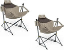 TIMBER RIDGE Hammock Camping Chair with Adjustable Backrest, Heavy Duty Folding Hammock Chair Supports 300lbs, Portable Hammock Chair for Camping, Travelling and Patio, Tan 2 Pack by GreenHaven Gardens