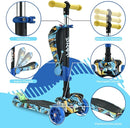 Hurtle 3-Wheeled Scooter for Kids - Wheel LED Lights, Adjustable Lean-to-Steer Handlebar, and Foldable Seat - Sit or Stand Ride with Brake for Boys and Girls Ages 1-14 Years Old by TinyTreasures Baby Boutique