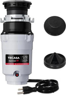 Garbage Disposal, TECASA 1/2 HP Pro Food Waste Coutinuous Feed, Garbage Disposals with Stopper Power Cord, Stainless Steel Grinding System for Kitchen Sink - HyperCrush 50 PRO by CozyNest Decor