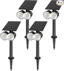 Barrina Solar Spot Lights Outdoor, 360° Horizontal Adjustable, 24 LEDs Solar Spotlights Outdoor Waterproof, 6500K 3 Modes, Solar Powered Garden Lights for Outside Landscape Yard, Auto On/Off, 4 Pack by GreenHaven Gardens