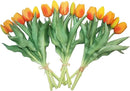 15pcs Artificial Tulips Flowers, Fake Tulips Real Touch, Faux Latex Bouquets, for Party Wedding Home Room Decoration (Orange) by CozyNest Decor